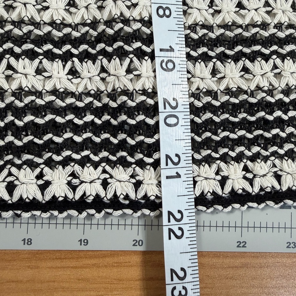 LOFT Women’s Black & White Striped Crocheted Top, Medium, Worn Once, Unlined - Picture 9 of 10